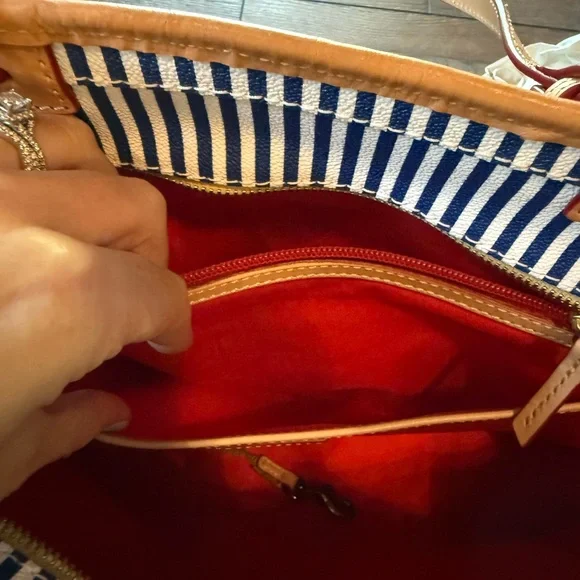 Dooney & Bourke Blue and White Nautical Tote